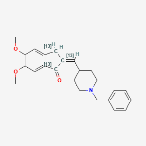 molecular formula C24H27NO3 B562358 1-Benzyl-4-[(5,6-dimethoxy-1-oxoindan-2-ylidene)methyl]piperidine-13C3 CAS No. 1185239-87-5