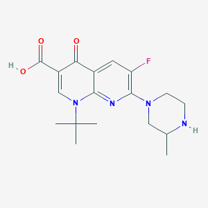 molecular formula C18H23FN4O3 B056237 1-Tert-butyl-6-fluoro-7-(3-methylpiperazin-1-yl)-4-oxo-1,8-naphthyridine-3-carboxylic acid CAS No. 116162-95-9