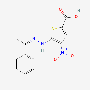 2-Thiophenecarboxylic acid,4-nitro-5-[2-(1-phenylethylidene)hydrazinyl]-