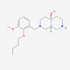 molecular formula C20H32N2O3 B5623752 rel-(4aS,8aS)-2-(2-butoxy-3-methoxybenzyl)octahydro-2,7-naphthyridin-4a(2H)-ol dihydrochloride 