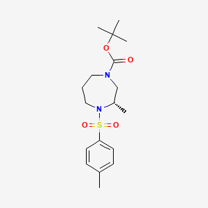 molecular formula C18H28N2O4S B562379 Hexahydro-2-methyl-1-(P-toluenesulfonyl)-4-(T-butoxycarbonyl)-1,4-diazepine CAS No. 1246814-73-2