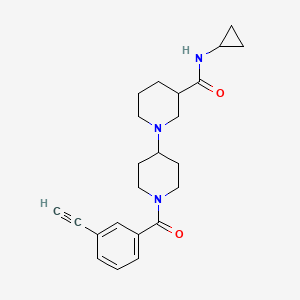 molecular formula C23H29N3O2 B5623814 N-cyclopropyl-1-[1-(3-ethynylbenzoyl)piperidin-4-yl]piperidine-3-carboxamide 