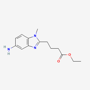 molecular formula C14H19N3O2 B562382 1-Methyl-5-amino-1H-benzimidazole-2-butanoic acid ethyl ester CAS No. 3543-73-5