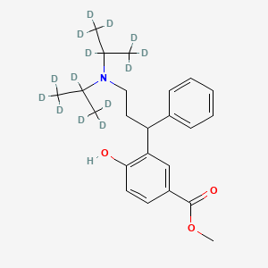 molecular formula C23H31NO3 B562383 N,N-Diisopropyl-d14-3-[(5-methoxycarbonyl)-2-hydroxy)phenyl]-3-phenyl-propylamine CAS No. 1189439-59-5