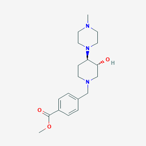 molecular formula C19H29N3O3 B5623847 methyl 4-[[(3R,4R)-3-hydroxy-4-(4-methylpiperazin-1-yl)piperidin-1-yl]methyl]benzoate 