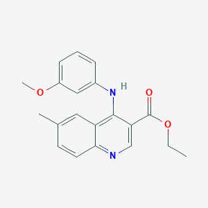 molecular formula C20H20N2O3 B5623907 Ethyl 4-[(3-methoxyphenyl)amino]-6-methylquinoline-3-carboxylate 