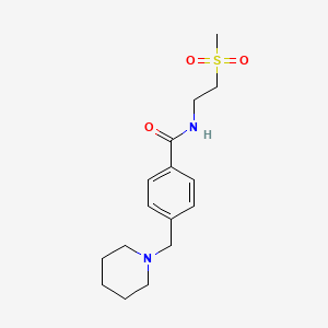molecular formula C16H24N2O3S B5623982 N-[2-(methylsulfonyl)ethyl]-4-(1-piperidinylmethyl)benzamide 