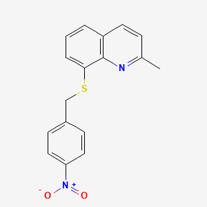 molecular formula C17H14N2O2S B5624157 2-Methyl-8-(4-nitro-benzylsulfanyl)-quinoline CAS No. 60948-47-2