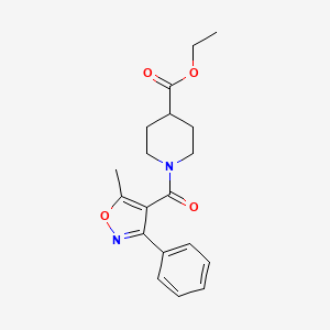 molecular formula C19H22N2O4 B5624160 Ethyl 1-(5-methyl-3-phenyl-1,2-oxazole-4-carbonyl)piperidine-4-carboxylate 