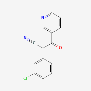 molecular formula C14H9ClN2O B562421 2-(3-Chlorophenyl)-2-cyano-1-(3-pyridinyl)-1-ethanone CAS No. 114444-10-9