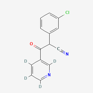 molecular formula C14H9ClN2O B562424 2-(3-Chlorophenyl)-2-cyano-1-(3-pyridinyl-d4)-1-ethanone CAS No. 1189704-85-5