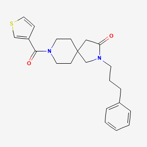 molecular formula C22H26N2O2S B5624253 2-(3-phenylpropyl)-8-(3-thienylcarbonyl)-2,8-diazaspiro[4.5]decan-3-one 