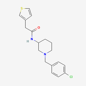 molecular formula C18H21ClN2OS B5624295 N-[1-[(4-chlorophenyl)methyl]piperidin-3-yl]-2-thiophen-3-ylacetamide 