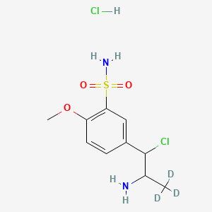 molecular formula C10H16Cl2N2O3S B562434 3-Chloro-3-(4'-methoxy-3'-sulfonamidophenyl)-2-propylamine-methyl-d3, Hydrochloride CAS No. 1216389-46-6
