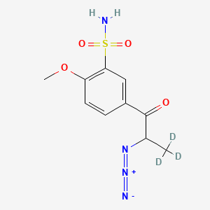 molecular formula C10H12N4O4S B562436 2-叠氮基-1-(4'-甲氧基-3'-磺酰胺苯基)-1-丙酮-d3 CAS No. 1215522-54-5