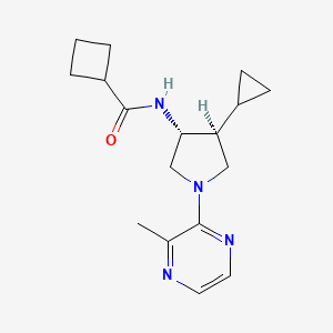 molecular formula C17H24N4O B5624365 N-[(3R,4S)-4-cyclopropyl-1-(3-methylpyrazin-2-yl)pyrrolidin-3-yl]cyclobutanecarboxamide 