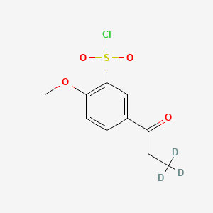 molecular formula C10H11ClO4S B562439 1-(3'-Chlorosulfonyl-4'-methoxyphenyl)-1-propanone-methyl-d3 CAS No. 1189984-41-5