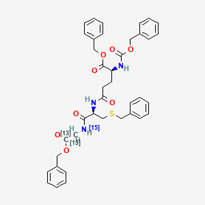 molecular formula C39H41N3O8S B562450 N-Cbz-O-Bzl-L-谷氨酸-S-Bzl-L-半胱氨酸-甘氨酸[13C2,15N]-OBzl CAS No. 874462-72-3