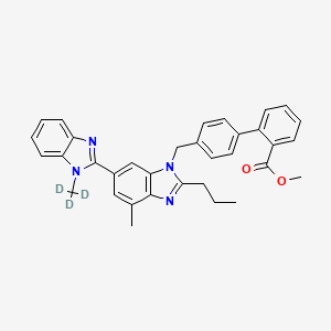 molecular formula C34H32N4O2 B562451 Methyl 4'-[[2-n-Propyl-4-methyl-6-(1-methylbenzimidazol-2-yl)-benzimidazol-1-yl]methyl]biphenyl-2-carboxylate-d3 CAS No. 1189944-53-3