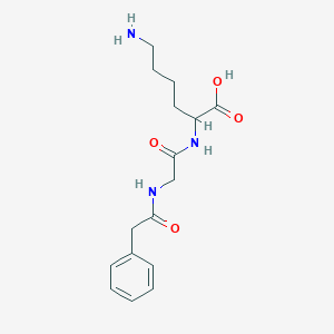 molecular formula C16H23N3O4 B056246 6-amino-2-[[2-[(2-phenylacetyl)amino]acetyl]amino]hexanoic Acid CAS No. 113969-25-8