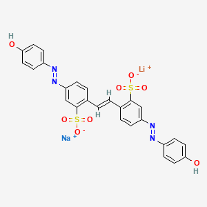 molecular formula C26H18LiN4NaO8S2 B562475 lithium;sodium;5-[(4-hydroxyphenyl)diazenyl]-2-[(E)-2-[4-[(4-hydroxyphenyl)diazenyl]-2-sulfonatophenyl]ethenyl]benzenesulfonate CAS No. 110152-63-1