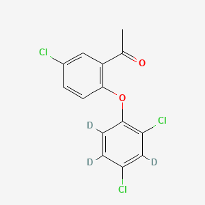 molecular formula C14H9Cl3O2 B562489 1-[5-Chloro-2-(2,4-dichlorophenoxy)phenylethanone]-d3 CAS No. 1189886-69-8