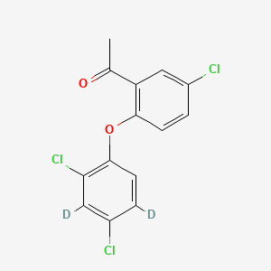 molecular formula C14H9Cl3O2 B562490 1-[5-Chloro-2-(2,4-dichlorophenoxy)phenylethanone]-d2 Major CAS No. 1189477-14-2