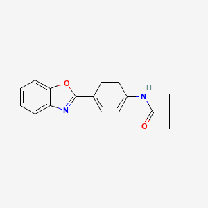 molecular formula C18H18N2O2 B5624987 N-[4-(1,3-benzoxazol-2-yl)phenyl]-2,2-dimethylpropanamide 