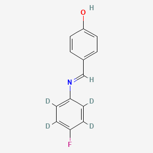molecular formula C13H10FNO B562506 4-{[(p-Fluorophenyl)imino]methyl}phenol-d4 CAS No. 1185243-77-9