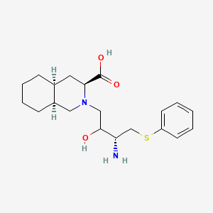 molecular formula C20H30N2O3S B562511 (3S,4aS,8aS)-2-[(3R)-3-Amino-2-hydroxy-4-(phenylsulfanyl)butyl]decahydroisoquinoline-3-carboxylic acid CAS No. 1221793-34-5