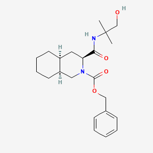 molecular formula C22H32N2O4 B562513 (3S,4aS,8aS)-2-Carbobenzyloxy-decahydro-N-(2-hydroxy-1,1-dimethylethyl)-3-isoquinolinecarboxamide CAS No. 213135-53-6