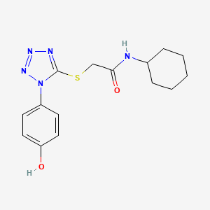 molecular formula C15H19N5O2S B5625147 N-cyclohexyl-2-[1-(4-hydroxyphenyl)tetrazol-5-yl]sulfanylacetamide 