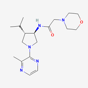 molecular formula C18H29N5O2 B5625166 N-[rel-(3R,4S)-4-isopropyl-1-(3-methyl-2-pyrazinyl)-3-pyrrolidinyl]-2-(4-morpholinyl)acetamide hydrochloride 