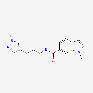 molecular formula C18H22N4O B5625290 N,1-dimethyl-N-[3-(1-methyl-1H-pyrazol-4-yl)propyl]-1H-indole-6-carboxamide 