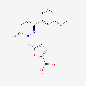 molecular formula C18H16N2O5 B5625407 methyl 5-((3-(3-methoxyphenyl)-6-oxopyridazin-1(6H)-yl)methyl)furan-2-carboxylate 