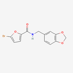 molecular formula C13H10BrNO4 B5625451 N-[(2H-13-BENZODIOXOL-5-YL)METHYL]-5-BROMOFURAN-2-CARBOXAMIDE 