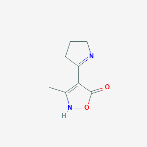 molecular formula C8H10N2O2 B056255 3-Methyl-4-(pyrrolidin-2-ylidene)isoxazol-5(4H)-one CAS No. 112598-98-8