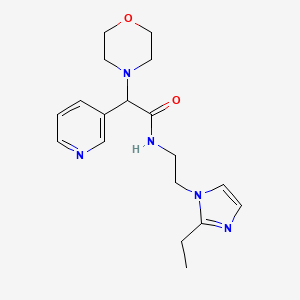 molecular formula C18H25N5O2 B5625503 N-[2-(2-ethyl-1H-imidazol-1-yl)ethyl]-2-(4-morpholinyl)-2-(3-pyridinyl)acetamide 
