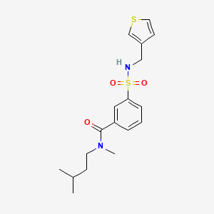 molecular formula C18H24N2O3S2 B5625515 N-methyl-N-(3-methylbutyl)-3-{[(3-thienylmethyl)amino]sulfonyl}benzamide 