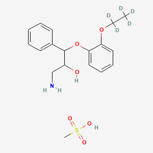 molecular formula C18H25NO6S B562556 (2RS,3RS)-1-Amino-3-(2-ethoxy-d5-phenoxy)-2-hydroxy-3-phenylpropane Methanesulfonate Salt CAS No. 1216592-04-9