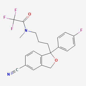molecular formula C21H18F4N2O2 B562563 N-三氟乙酰去甲基西酞普兰 CAS No. 1076199-46-6
