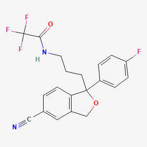 molecular formula C20H16F4N2O2 B562565 N-{3-[5-Cyano-1-(4-fluorophenyl)-1,3-dihydro-2-benzofuran-1-yl]propyl}-2,2,2-trifluoroacetamide CAS No. 1076199-47-7
