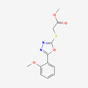 molecular formula C12H12N2O4S B5625669 METHYL 2-{[5-(2-METHOXYPHENYL)-1,3,4-OXADIAZOL-2-YL]SULFANYL}ACETATE 