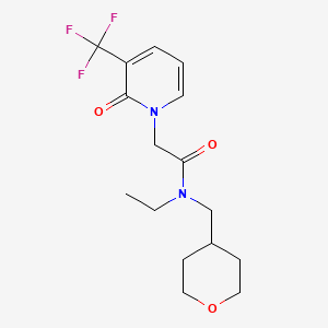 molecular formula C16H21F3N2O3 B5625959 N-ethyl-2-[2-oxo-3-(trifluoromethyl)pyridin-1(2H)-yl]-N-(tetrahydro-2H-pyran-4-ylmethyl)acetamide 