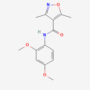 molecular formula C14H16N2O4 B5625967 N-(2,4-dimethoxyphenyl)-3,5-dimethyl-1,2-oxazole-4-carboxamide 