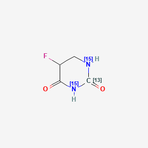 molecular formula C4H3FN2O2 B562614 5,6-Dihydro-5-Fluorouracil-13C,15N2 CAS No. 1189423-58-2
