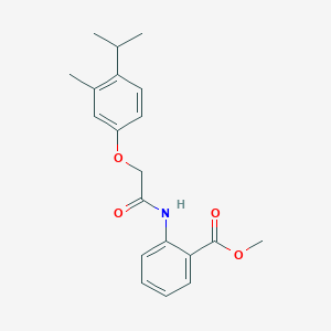 molecular formula C20H23NO4 B5626170 Methyl 2-[[2-(3-methyl-4-propan-2-ylphenoxy)acetyl]amino]benzoate 