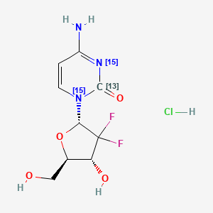 molecular formula C9H12ClF2N3O4 B562641 1'-Epi Gemcitabine-13C,15N2 Hydrochloride CAS No. 1262897-74-4