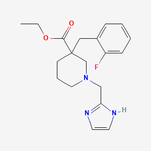 molecular formula C19H24FN3O2 B5626410 ethyl 3-[(2-fluorophenyl)methyl]-1-(1H-imidazol-2-ylmethyl)piperidine-3-carboxylate 