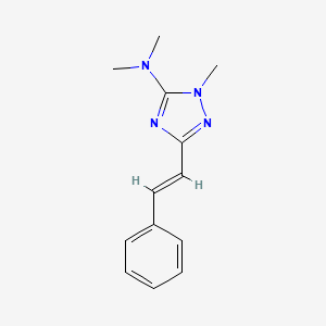 molecular formula C13H16N4 B5626454 N,N,1-trimethyl-3-[(E)-2-phenylvinyl]-1H-1,2,4-triazol-5-amine 